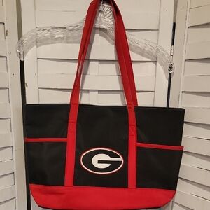Sandol Red And Black Georgia Bulldogs Tote Bag